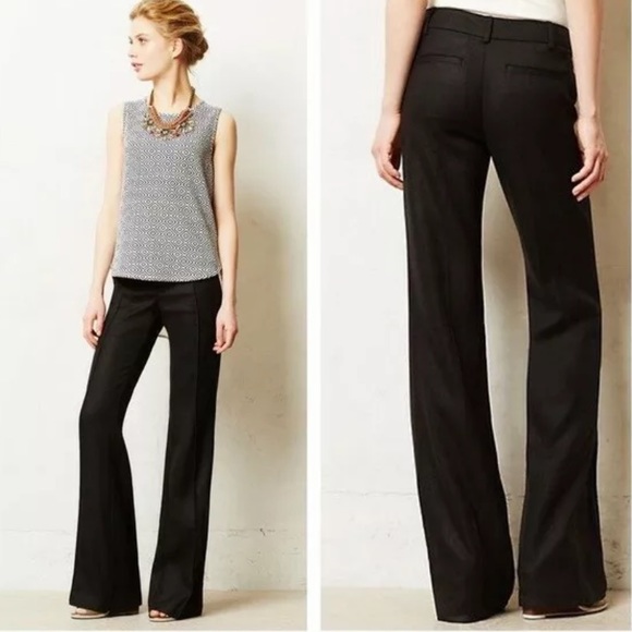 Anthropologie Pants - Anthro Elevenses Black Brighton Side Button Pants Size 2 NWT